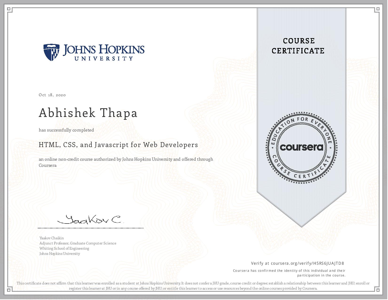 certificate